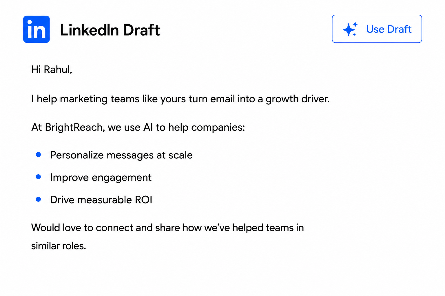 LinkedIn AI draft